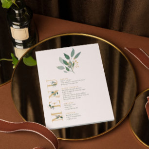 Watercolors greenery and gold leaves invitation