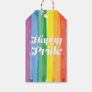 Watercolors Happy Pride Rainbow Gift Tags