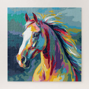 Watercolors Horse Head Illustration Jigsaw Puzzle
