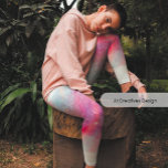 Watercolors mixed with beautiful purple butterflie capri leggings<br><div class="desc">Spring-summer watercolors mixed with beautiful purple butterflies 
Artsy,  messy splashes of watercolor paints feature an Beautiful soft colours. From purpele and light blue and light pink with a mix of beautiful purple butterflies. The paint splashes have been laid over a white background.  Enjoy!</div>