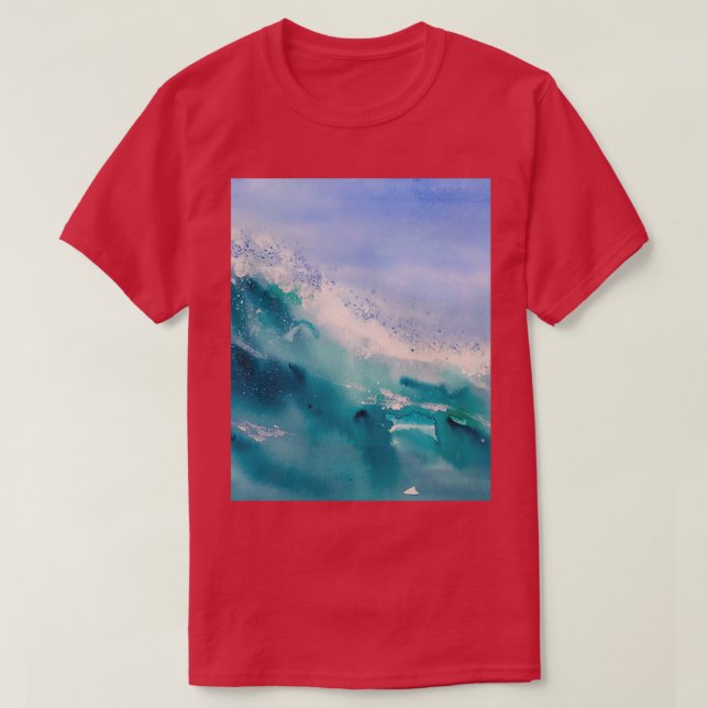 Watercolors ocean waves painting Graphic T-Shirt (Design Front)