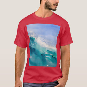 Watercolors ocean waves painting Graphic T-Shirt