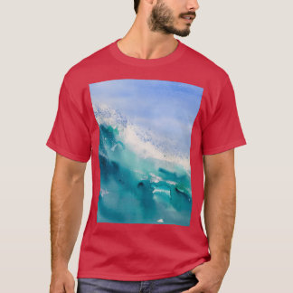 Watercolors ocean waves painting Graphic T-Shirt