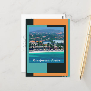 Watercolors of Oranjestad, Aruba Postcard