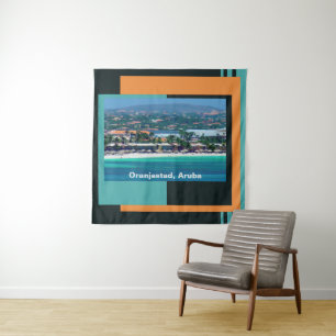 Watercolors of Oranjestad, Aruba Tapestry