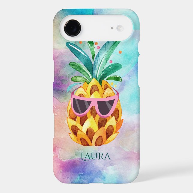 Watercolors Pineapple With Purple Sunglasses Case-Mate iPhone Case (Back)