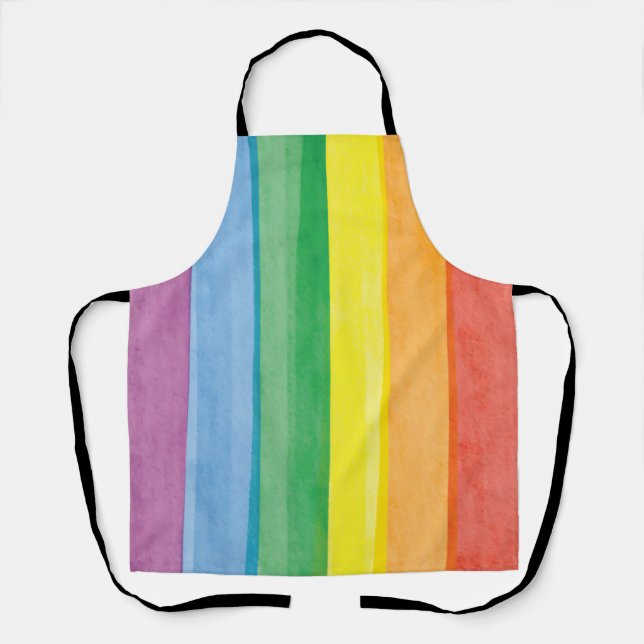 Watercolors Pride Rainbow Apron (Front)