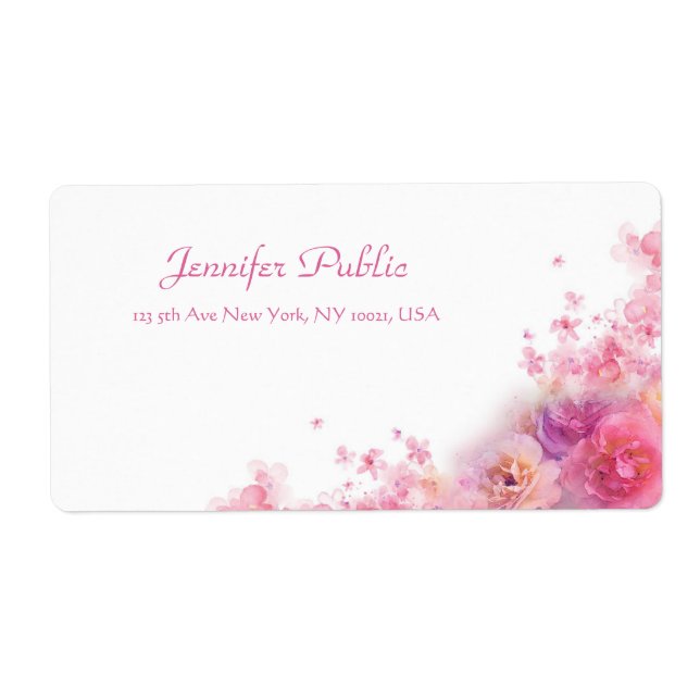 Watercolors Roses Floral Modern Chic Handwritten (Front)