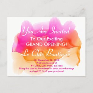 Watercolors Sorbet Invitation Postcard