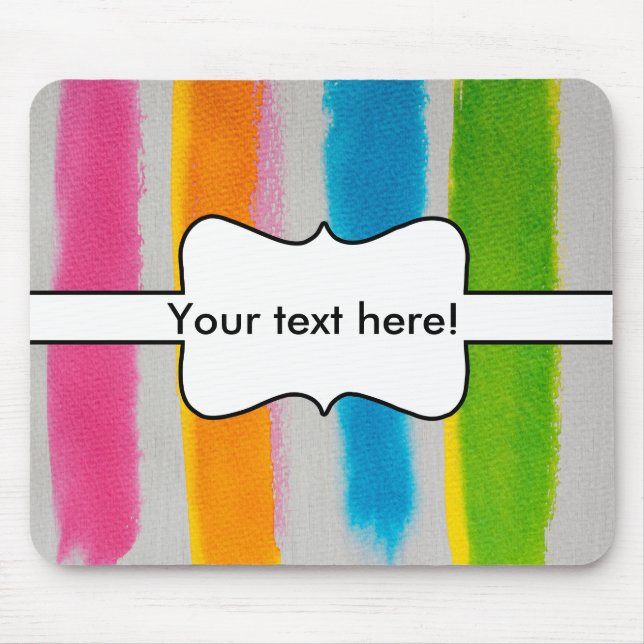 Watercolors stripes texture mouse mat (Front)