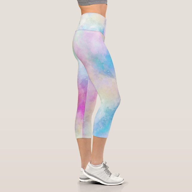 Watercolors Style  Capri Leggings (Right)
