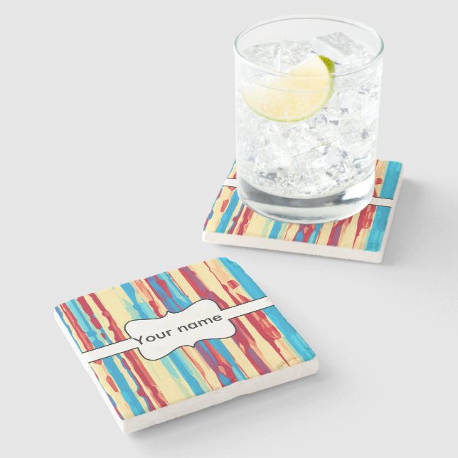 Watercolors texture stone coaster (Side)