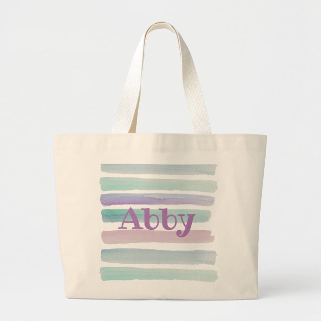 WATERCOLORS WITH NAME large tote bag (Front)
