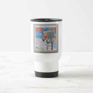 Watercolors - Zebra Travel Mug