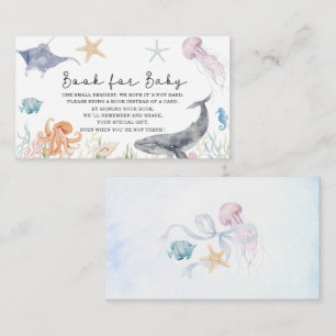 WatercolorSea you soon baby shower books for baby Enclosure Card