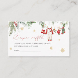  WatercolorWinter Santa baby christmas  baby showe Enclosure Card
