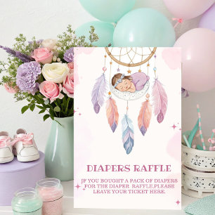 Watercolou  reamcatcher Baby Shower diaper raffle  Poster