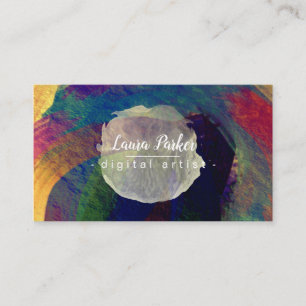 Watercolour Abstract Elegant Splatter Stroke Art Business Card