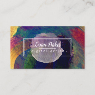 Watercolour Abstract Elegant Splatter Stroke Art Business Card