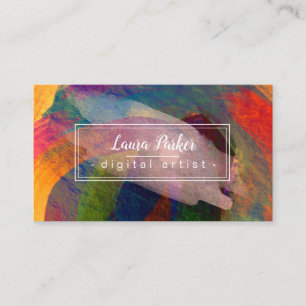 Watercolour Abstract Elegant Splatter Stroke Art   Business Card