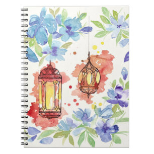 Watercolour art lanterns notebook
