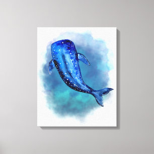 Watercolour artwork of Blue Whale Canvas Print
