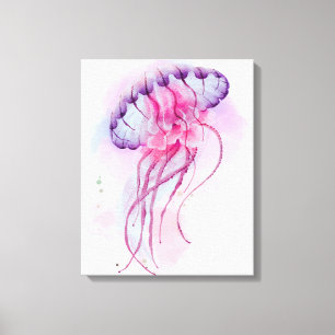 Watercolour artwork of Jellyfish Canvas Print