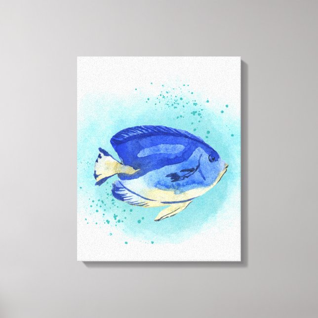 Watercolour artwork of Tropical Fish Canvas Print (Front)