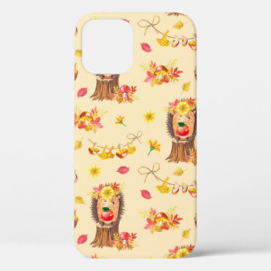 Watercolour Autumn seamless pattern. Cute watercol iPhone 12 Case
