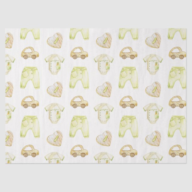 Watercolour baby boy boho  tissue paper (Front)
