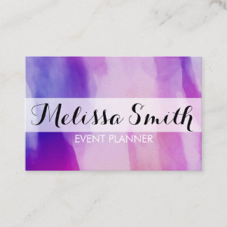 Watercolour  Background Purple Pink Bussines Card