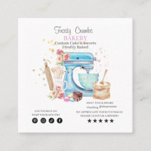 Watercolour Bakery Business APPOINTMENT Square Business Card