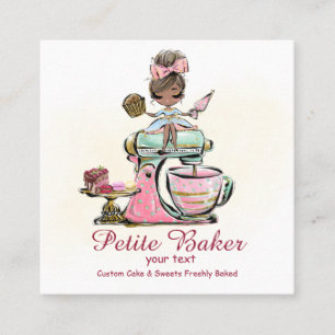 Watercolour Bakery Mixer Pastry Sweets Square Business Card