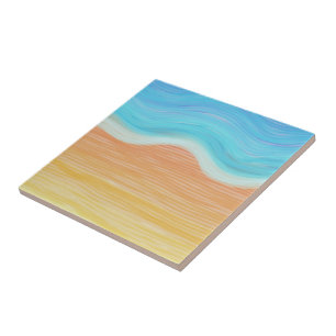 Watercolour Beach Tile