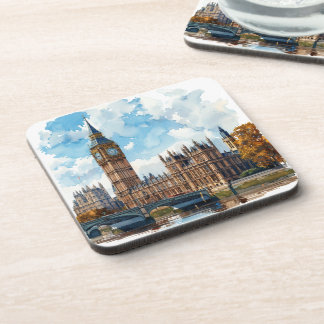 Watercolour Big Ben Westminster Palace London Coaster