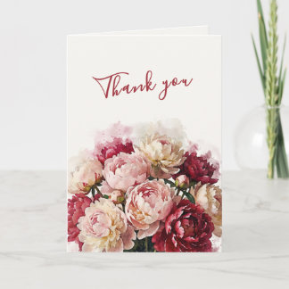 Watercolour Blooms | Elegant Peony Thank You Card