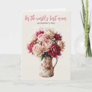 Watercolour Blooms Peony Modern Mother's Day Holiday Card