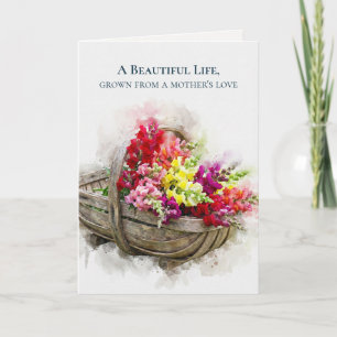 Watercolour Blooms Snapdragon Mother's Day Holiday Card