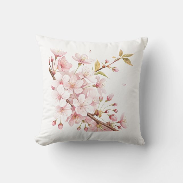 Watercolour Blossoms Beautiful Pillow Cover  (Front)