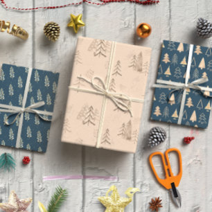 Watercolour Blue Winter set of 3  Wrapping Paper Sheet