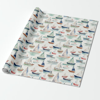 Watercolour Boats Wrapping Paper