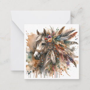Watercolour Boho Horse Note Card 