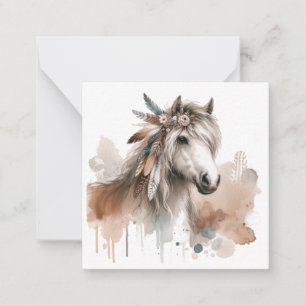 Watercolour Boho Horse Note Card 