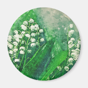 Watercolour Botanical Lily of the Valley Magnet