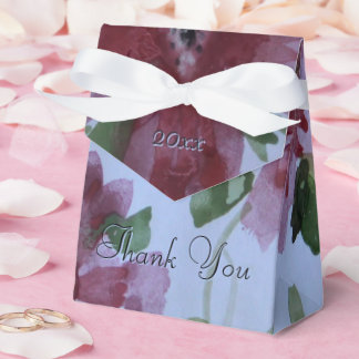 Watercolour Burgundy Floral Favour Box