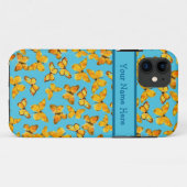 Watercolour Butterflies, Golden Yellow on Sky Blue Case-Mate iPhone Case (Back (Horizontal))