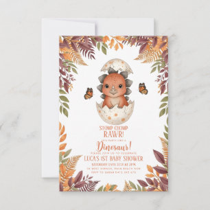 watercolour butterfly Dinosaur Baby Shower Invitation