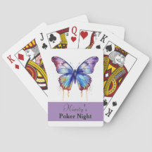 Watercolour Butterfly Personalised Playing Cards