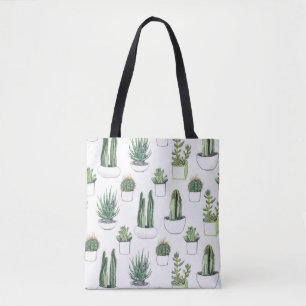 Watercolour Cacti & Succulent Tote Bag