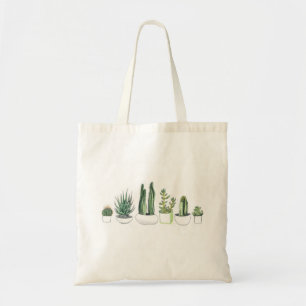 Watercolour Cacti & Succulents Tote Bag